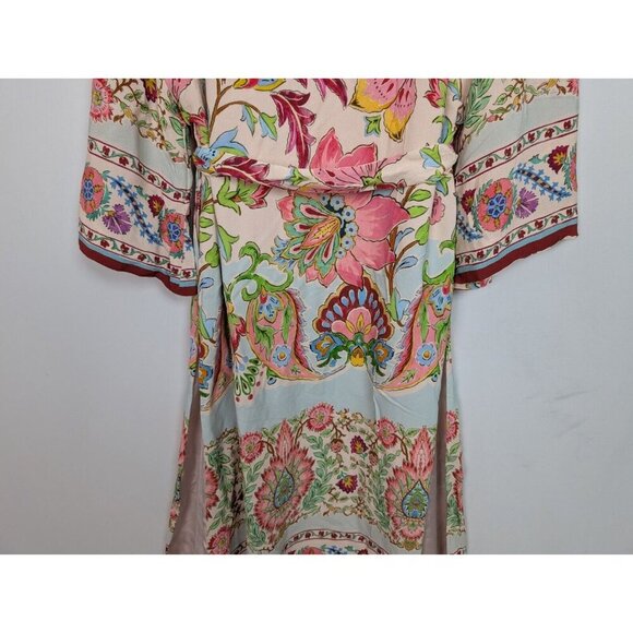 EMILY IN PARIS Zara BLOGGER FAV S Floral Boho Multicolor Belt Kimono Robe Dress - Picture 15 of 16